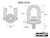 HHIP 20,000 LBS. STANDARD U-BAR HOIST RING WITH 1 3/8-6 THREAD ( 8004-6702)