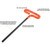 Dynamic Tools 3/32" Loop Handle Hex Key, 9" Long (D043402)