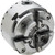 Front view of Grizzly Industrial 4 Jaw Self-Centering Chuck 1-1/2" X 8 TPI, Grizzly Industrial 4 Jaw Self-Centering Chuck 1-1/2" X 8 TPI in white background, Grizzly Industrial 4 Jaw Self-Centering Chuck 1-1/2" X 8 TPI w/ T-handled wrenches