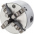 Front view of Grizzly Industrial 4-Jaw Plain Back Scroll Chuck, Grizzly Industrial 5" 4-Jaw Plain Back Scroll Chuck, Grizzly Industrial 4-Jaw Plain Back Scroll Chuck, Grizzly Industrial 6" 4-Jaw Plain Back Scroll Chuck, Grizzly Industrial 8" 4-Jaw Plain Back Scroll Chuck, Grizzly Industrial 10" 4-Jaw Plain Back Scroll Chuck, Detailed view of Grizzly Industrial 4-Jaw Plain Back Scroll Chuck, Grizzly Industrial 4-Jaw Plain Back Scroll Chuck in White Background, Components of Grizzly Industrial 4-Jaw Plain Back Scroll Chuck