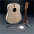 Parts of Grizzly Industrial Fiddleback Maple Acoustic Guitar Kit, Back view of Grizzly Industrial Fiddleback Maple Acoustic Guitar Kit, Front view of Grizzly Industrial Fiddleback Maple Acoustic Guitar Kit
