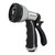 A black and silver spray gun, the Avagard Steel 9-Mode Nozzle, prominently featured on a white backdrop.