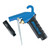 A blue and black BluBird Blow Gun featuring a Maxima Nozzle, accompanied by a flexible hose for efficient air delivery.