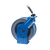 A heavy-duty blue air hose reel by BluBird with a black handle, designed for 3/8" x 50'-100' air hoses, highlighting durable construction and flexibility.