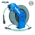 Blue hose reel with a handle, containing a 1/4" x 50' BluShield rubber pressure washing hose.
