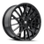 Front view of Mazzi Jinx 378 Gloss Black Wheel, Side view of Mazzi Jinx 378 Gloss Black Wheel, Detailed view of Mazzi Jinx 378 Gloss Black Wheel