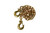 A pair of brass hooks attached to a gold chromate safety chain, showcasing durability and strength for heavy-duty use.