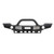 Black front bumper by Smittybilt for Wrangler JK, showcasing grille guard and fog light holes, displayed on a white backdrop.