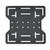Black square with multiple screw holes, suitable for mounting on Smittybilt Defender Universal Roof Rack.