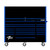 Extreme Tools 72" Rx Series 19-Drawer 25" Deep Roller Cabinet W/Hutch, 150 Lb Slides - Black W/Blue Handles (RX7220HRKU)