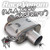 Black Widow Race Venom 2.5" muffler in center/center and center/offset configurations, designed for aggressive sound and high-flow performance.