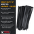K-Tool Cable Zip Ties Black 14" 120 lb Strength, 100-Pack (78145)