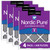 Four Packs Nordic Pure 14x30x1 Furnace Air Filters MERV 8 Pleated Plus Carbon stacked with label visible 14x30x1PM8C-4