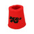 Red K&N air filter cover, 6-inch diameter, and 9-inch length, designed for enhanced filtration performance.
