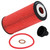 K&N automotive oil filter in red with an O-ring, highlighting its features for vehicle maintenance.