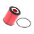 A K&N ProSeries red oil filter designed for Volkswagen showcases automotive quality and performance.