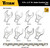 Titan Tools Jumbo Crowfoot Wrench Set - Metric, 1/2" Drive, 8 Piece (17678)