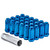 West Coast W5896STBL 9/16" bulge acorn spline lug nuts 1.9" 8 lug install kit blue