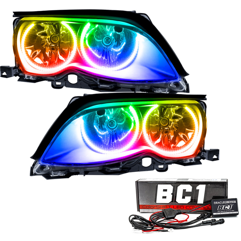 Oracle Lighting 2002-2005 BMW 3 Series Pre-Assembled LED Halo Headlights - (Black Housing) (7104-001, 7104-002, 7104-007, 7104-330, 7104-333, 7104-334, 7104-335, 7104-504) (213965)