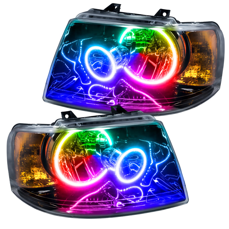 Oracle Lighting 2003-2006 Ford Expedition Pre-Assembled LED Halo Headlights - (Black Housing) (7154-001, 7154-330, 7154-333, 7154-334, 7154-335, 7154-504) (214118)