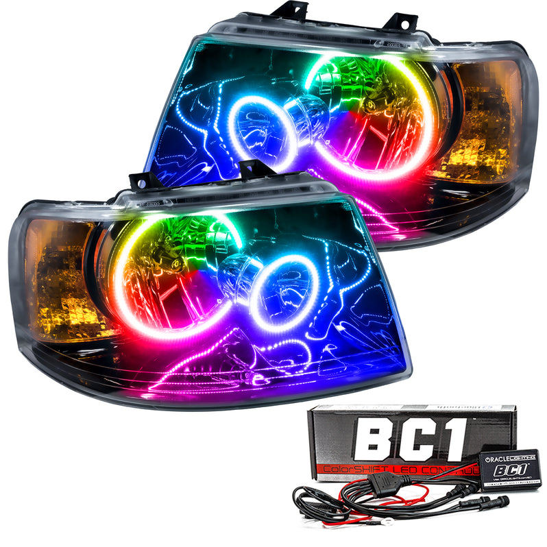 Oracle Lighting 2003-2006 Ford Expedition Pre-Assembled LED Halo Headlights - (Black Housing) (7154-001, 7154-330, 7154-333, 7154-334, 7154-335, 7154-504) (214119)