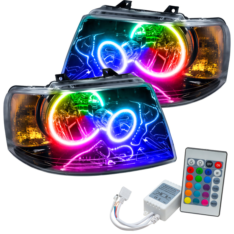 Oracle Lighting 2003-2006 Ford Expedition Pre-Assembled LED Halo Headlights - (Black Housing) (7154-001, 7154-330, 7154-333, 7154-334, 7154-335, 7154-504) (214120)