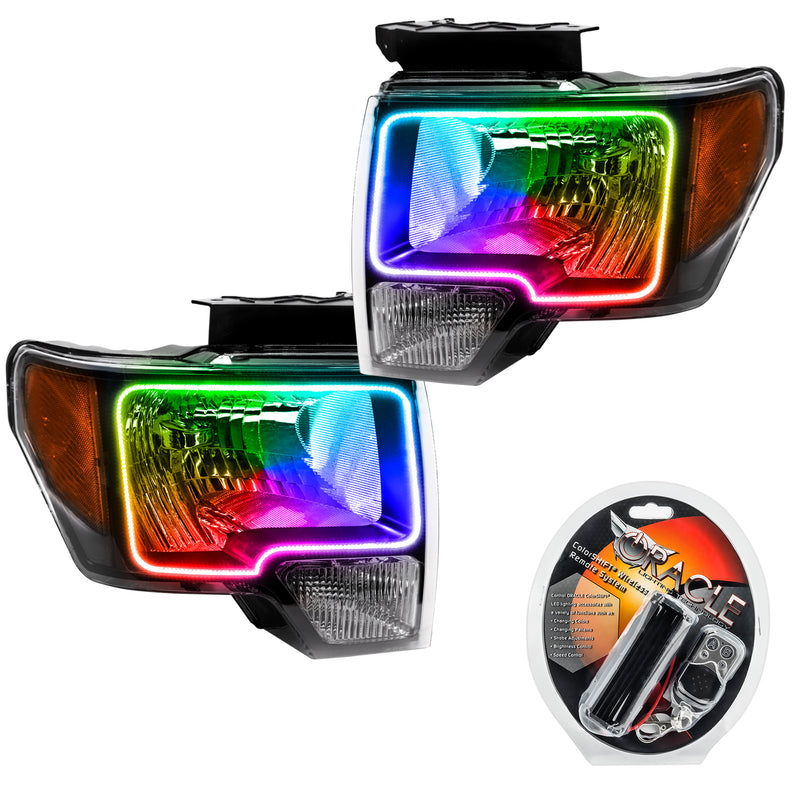 Oracle Lighting 2009-2014 Ford F-150 Pre-Assembled LED Halo Headlights - (Black Housing) (7188-001, 7188-330, 7188-333, 7188-334, 7188-335, 7188-504) (214300)