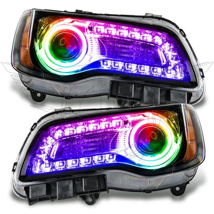Oracle Lighting 2011-2014 Chrysler 300C Non-HID Pre-Assembled LED Halo Headlights w/ColorSHIFT® DRL - (Black Housing) (7731-330, 7731-333, 7731-334, 7731-335, 7731-504) (214460)