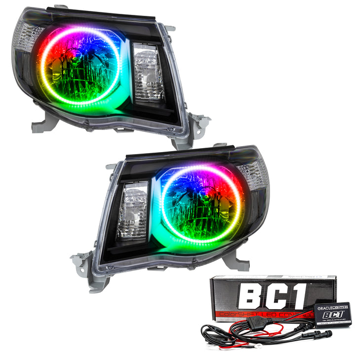 Oracle Lighting 2005-2011 Toyota Tacoma Pre-Assembled LED Halo Headlights - (Black Housing) (8161-001, 8161-330, 8161-333, 8161-334, 8161-335, 8161-504) (214656)