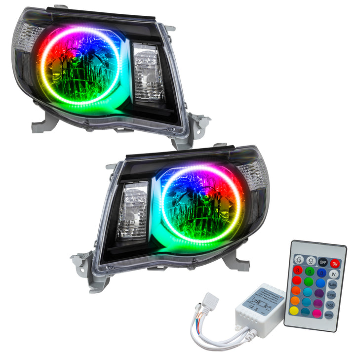 Oracle Lighting 2005-2011 Toyota Tacoma Pre-Assembled LED Halo Headlights - (Black Housing) (8161-001, 8161-330, 8161-333, 8161-334, 8161-335, 8161-504) (214657)