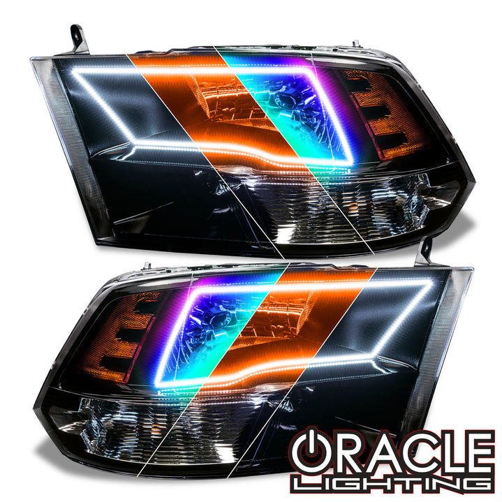 Oracle Lighting 2009-2018 RAM 1500 Sport Pre-Assembled ColorSHIFT® - w/ Switchback Halo Headlights - (Black Housing) (8906-330, 8906-333, 8906-334, 8906-335, 8906-504) (214917)