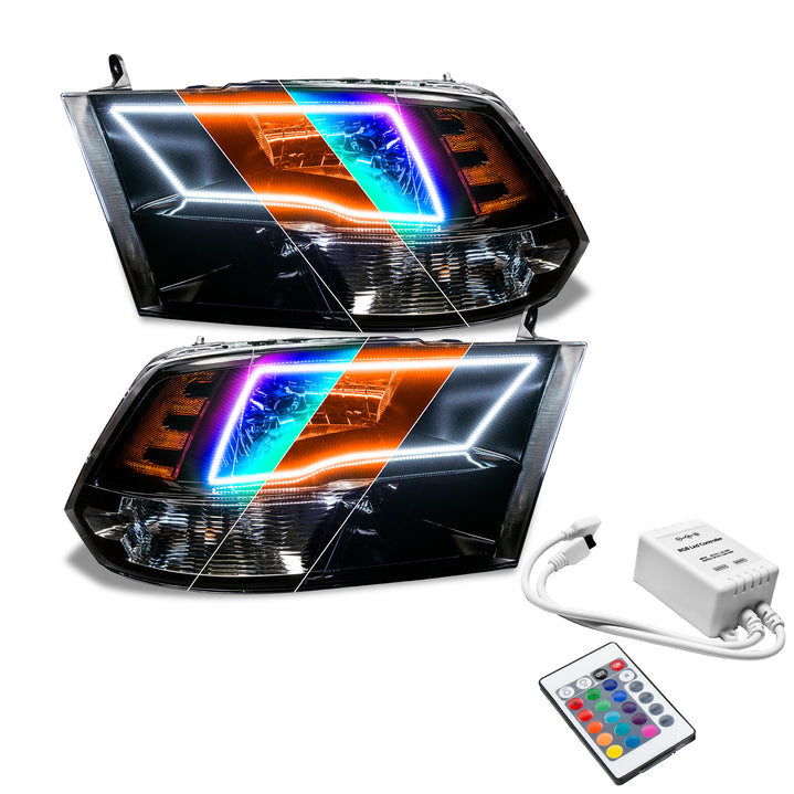Oracle Lighting 2009-2018 RAM 1500 Sport Pre-Assembled ColorSHIFT® - w/ Switchback Halo Headlights - (Black Housing) (8906-330, 8906-333, 8906-334, 8906-335, 8906-504) (214919)