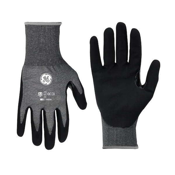 General Electric 18 Gauge A4 Nitrile Dipped Work Glove - 1 Pair (GG225MC, GG225LC, GG225XLC) (216549)