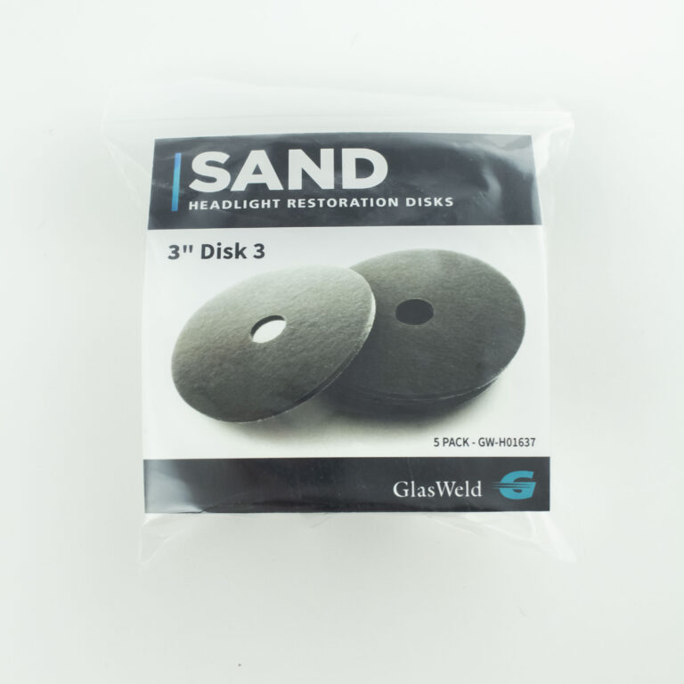 GlasWeld 3-Inch Sand Disks for Headlight Restoration - Pack of 5 Disks (GW-H01637, GW-H01638, GW-H01639) (220681)