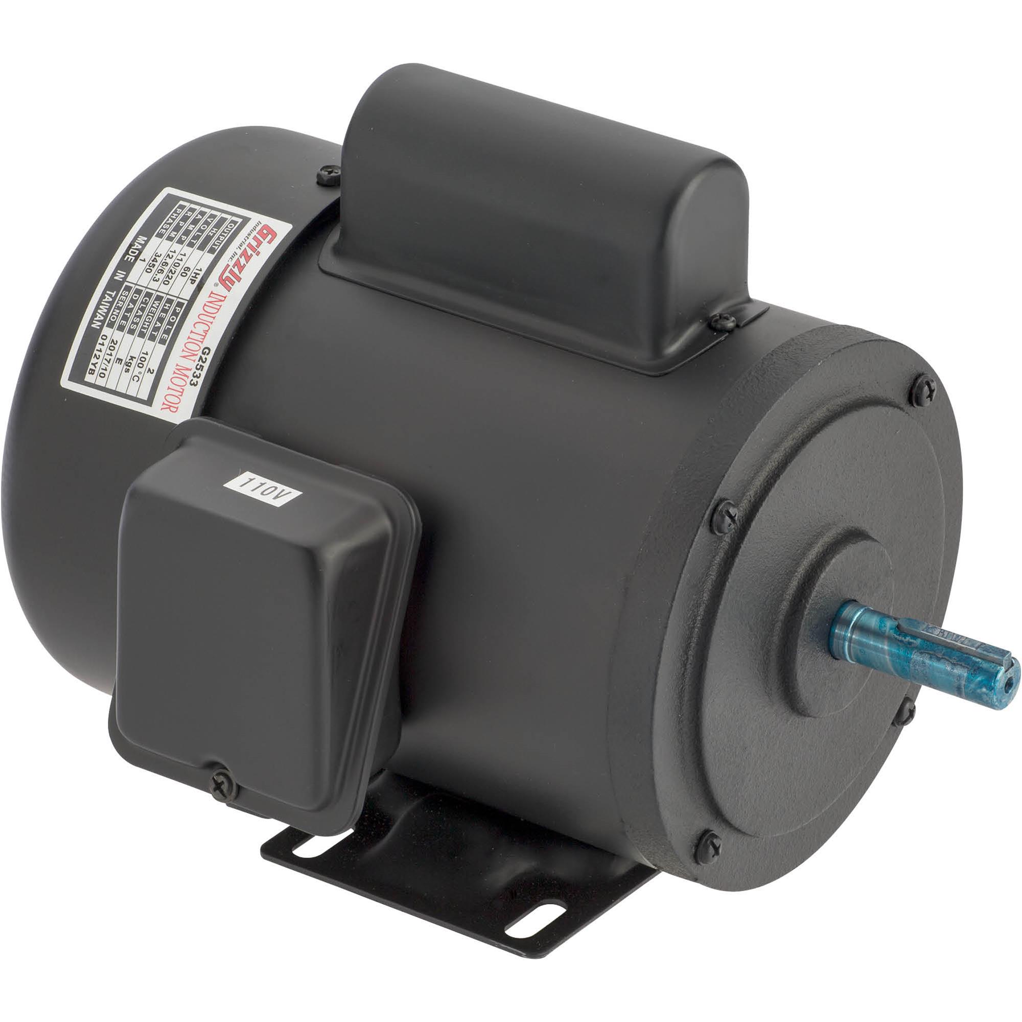 Grizzly Industrial Heavy-Duty Motor 1 HP Single-Phase TEFC 110V/220V (G2532, G2533) (237281)