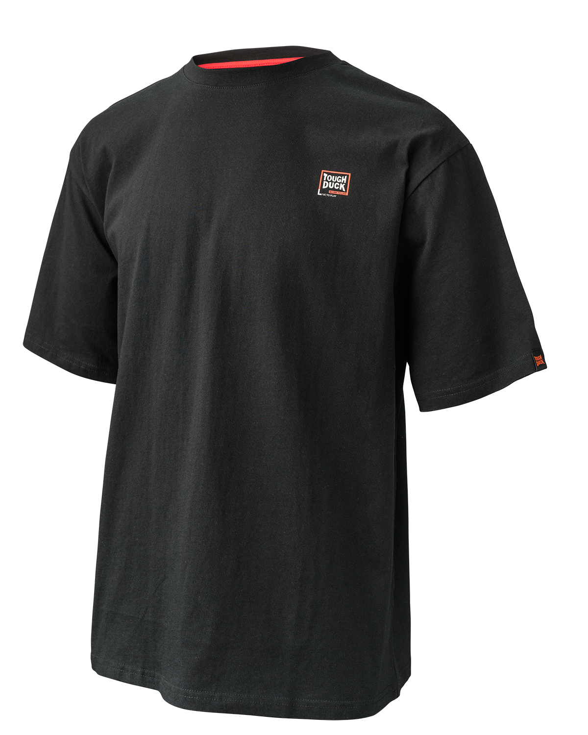 Tough Duck Men's Rib-Knit Crew Neck Collar Logo T-Shirt (WT081, WT082) (204799)