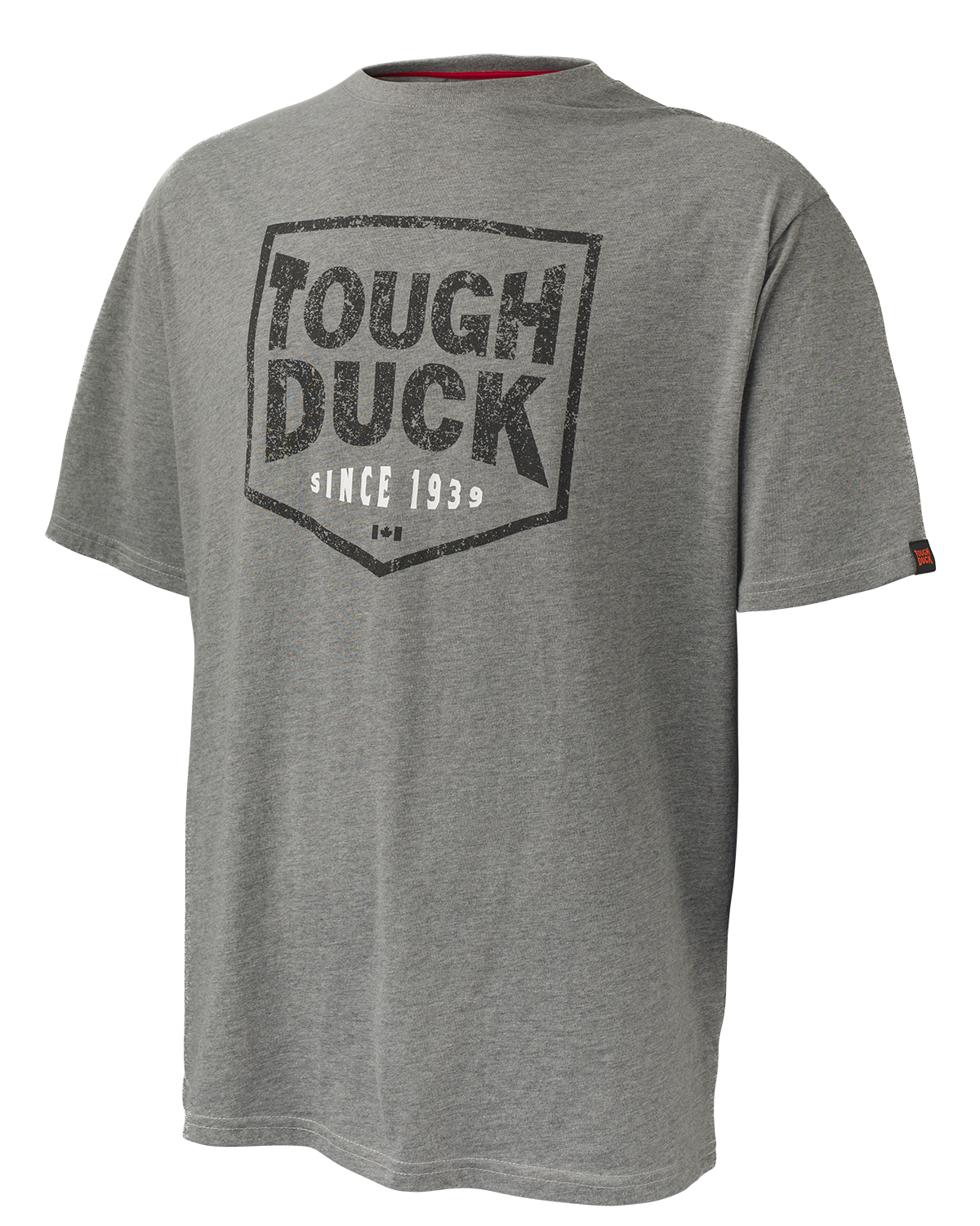 Tough Duck Men's Rib-Knit Crew Neck Collar Logo T-Shirt (WT081, WT082) (204806)