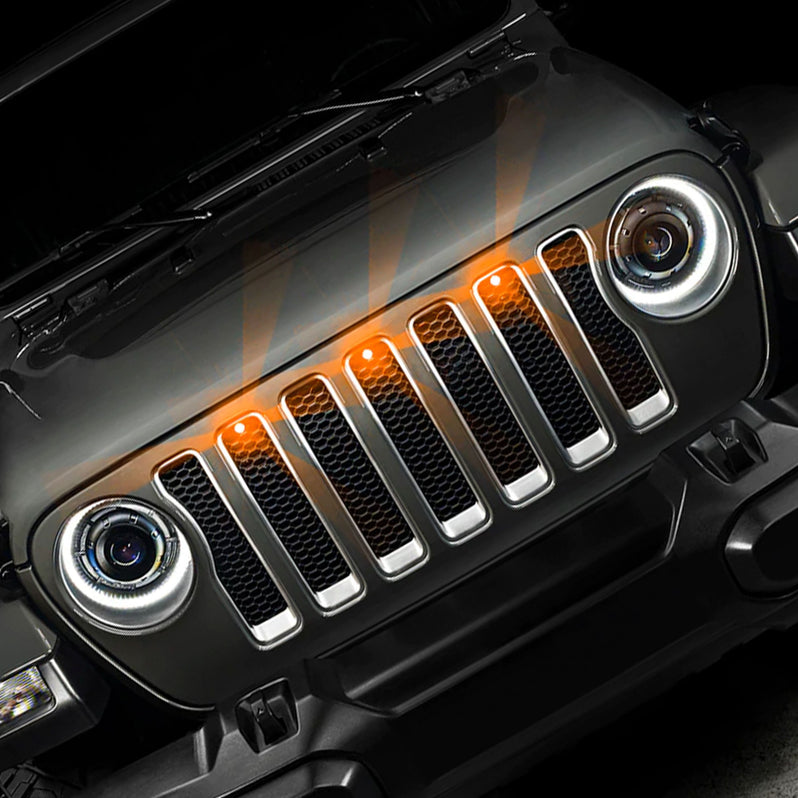 Oracle Lighting Jeep Wrangler JL Pre-Runner Style LED Grill Light Kit (5870-001, 5870-002, 5870-003, 5870-004, 5870-005) (213241)