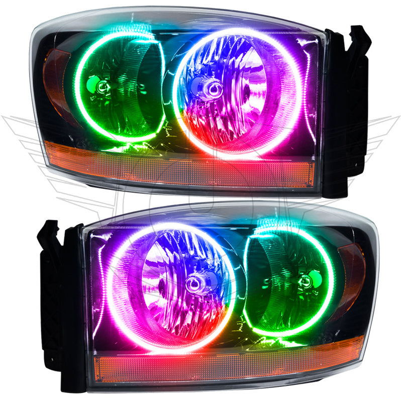 Oracle Lighting 2006 Dodge Ram Pre-Assembled LED Halo Headlights - (Black Housing) (7033-001, 7033-330, 7033-333, 7033-334, 7033-335, 7033-504) (213599)
