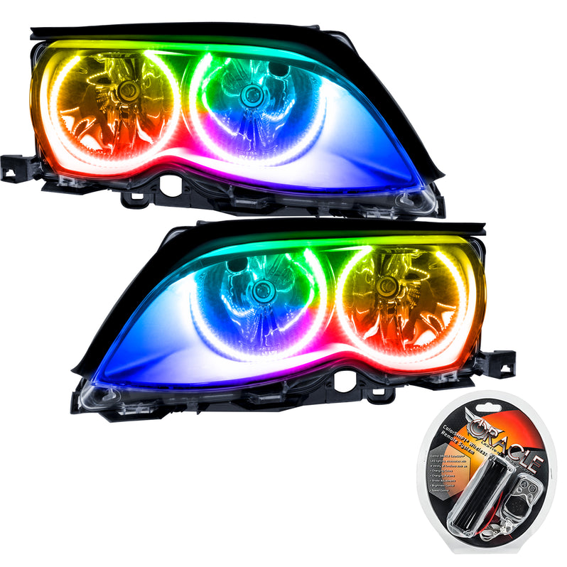 Oracle Lighting 2002-2005 BMW 3 Series Pre-Assembled LED Halo Headlights - (Black Housing) (7104-001, 7104-002, 7104-007, 7104-330, 7104-333, 7104-334, 7104-335, 7104-504) (213962)