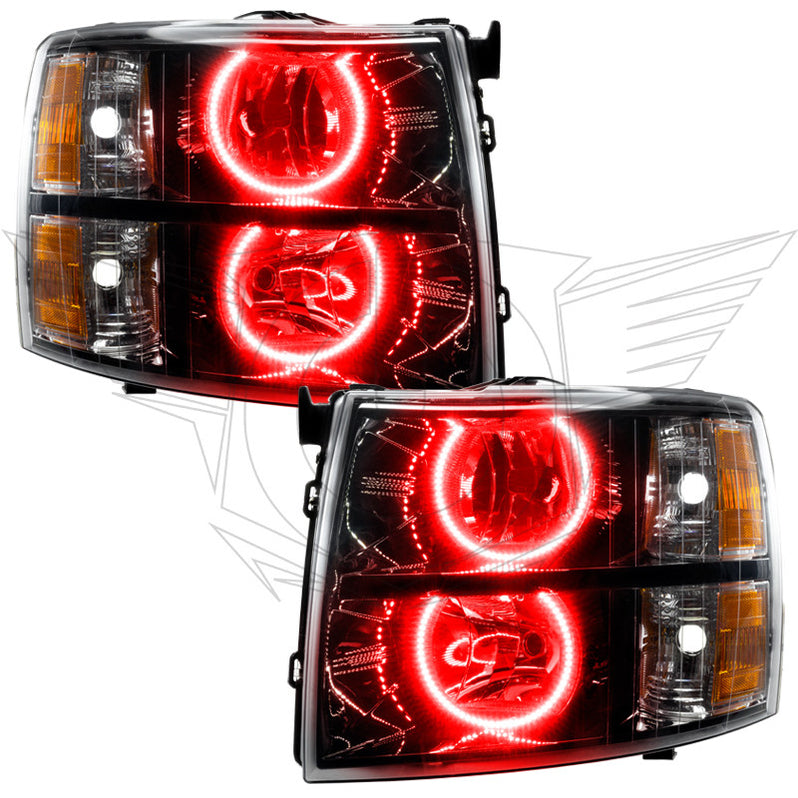 Oracle Lighting 2007-2013 Chevrolet Silverado Pre-Assembled LED Halo Headlights with Round Style Halos - (Black Housing) (7105-001, 7105-002, 7105-003, 7105-004, 7105-007, 7105-330, 7105-333, 7105-334, 7105-335, 7105-504) (213970)