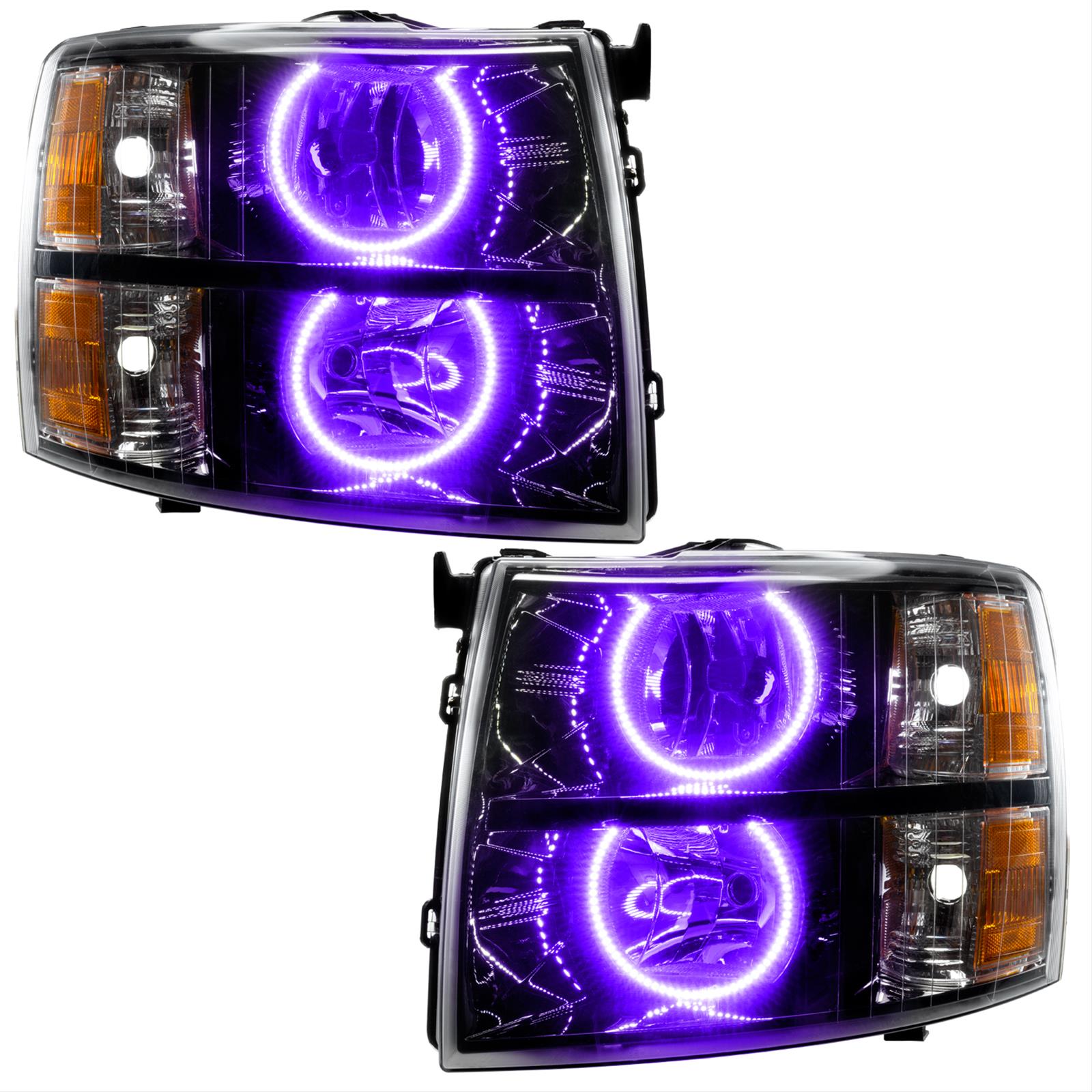 Oracle Lighting 2007-2013 Chevrolet Silverado Pre-Assembled LED Halo Headlights with Round Style Halos - (Black Housing) (7105-001, 7105-002, 7105-003, 7105-004, 7105-007, 7105-330, 7105-333, 7105-334, 7105-335, 7105-504) (213972)