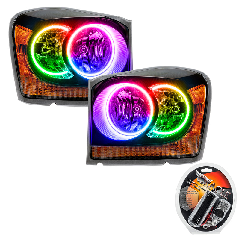 Oracle Lighting 2004-2006 Dodge Durango Pre-Assembled LED Halo Headlights - (Black Housing) (7107-330, 7107-333, 7107-334, 7107-335, 7107-504) (213979)