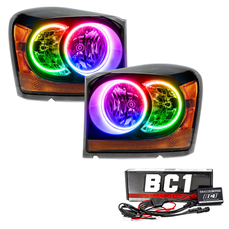 Oracle Lighting 2004-2006 Dodge Durango Pre-Assembled LED Halo Headlights - (Black Housing) (7107-330, 7107-333, 7107-334, 7107-335, 7107-504) (213982)