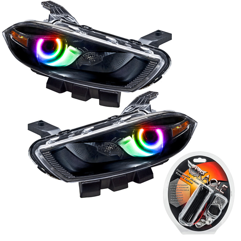Oracle Lighting 2013-2014 Dodge Dart HID Pre-Assembled LED Halo Headlights - (Black Housing) (7142-001, 7142-003, 7142-330, 7142-333, 7142-334, 7142-335, 7142-504) (214068)