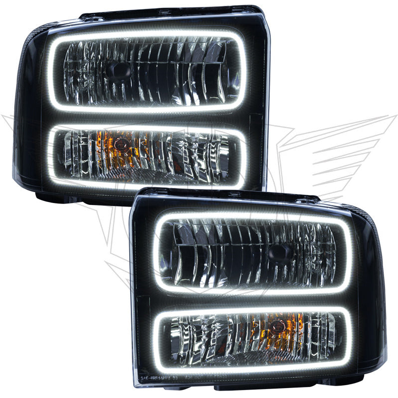 Oracle Lighting 2005 Ford Excursion Pre-Assembled LED Halo Headlights - (Black Housing) (7147-001, 7147-330, 7147-333, 7147-334, 7147-335, 7147-504) (214090)