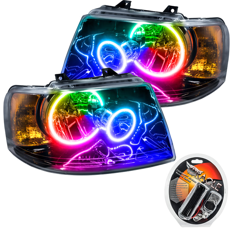 Oracle Lighting 2003-2006 Ford Expedition Pre-Assembled LED Halo Headlights - (Black Housing) (7154-001, 7154-330, 7154-333, 7154-334, 7154-335, 7154-504) (214116)