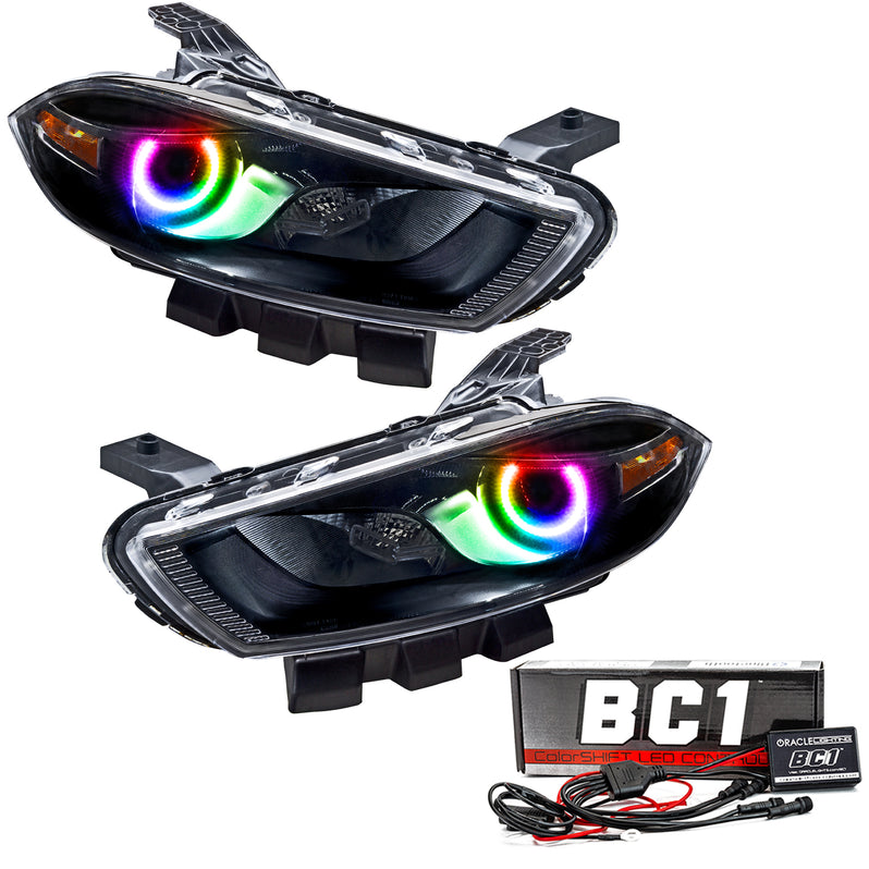 Oracle Lighting 2013-2016 Dodge Dart Non-HID Pre-Assembled LED Halo Headlights (Black Housing) (7169-001, 7169-003, 7169-330, 7169-333, 7169-334, 7169-335, 7169-504) (214208)