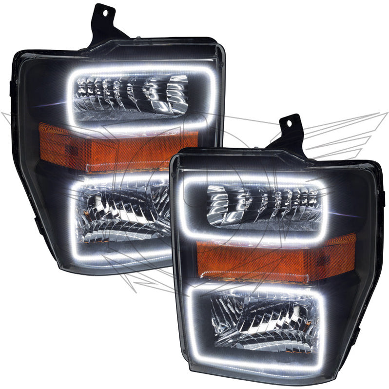 Oracle Lighting 2008-2010 Ford F-250/350 Superduty Pre-Assembled LED Halo Headlights - (Black Housing) (7190-001, 7190-330, 7190-333, 7190-334, 7190-335, 7190-504) (214313)