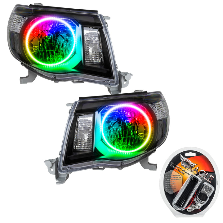 Oracle Lighting 2005-2011 Toyota Tacoma Pre-Assembled LED Halo Headlights - (Black Housing) (8161-001, 8161-330, 8161-333, 8161-334, 8161-335, 8161-504) (214653)